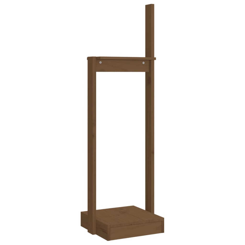 Soporte de bloques de madera Vidaxl 33.5x30x110 cm de pino sólido marrón marrón