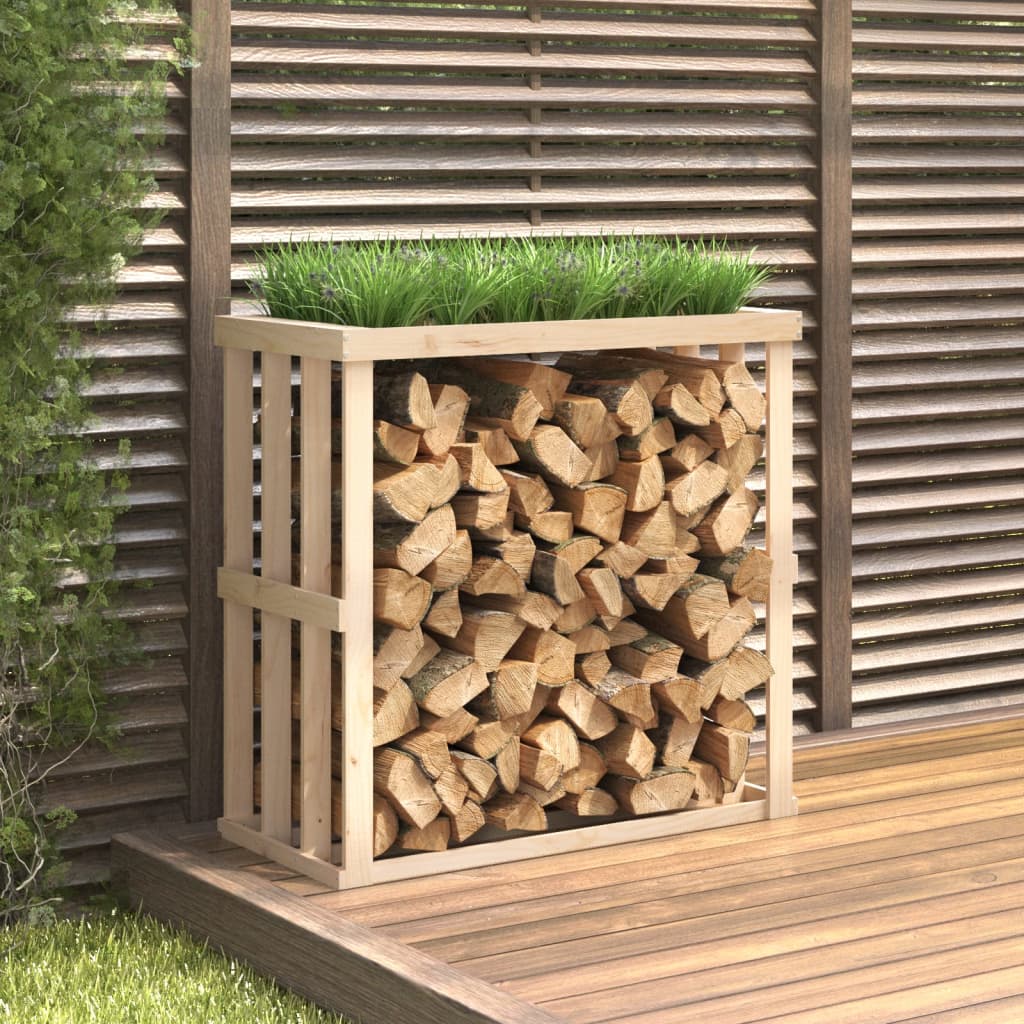 Portalegna Vidaxxl 108x52x106 cm in legno di pino massiccio