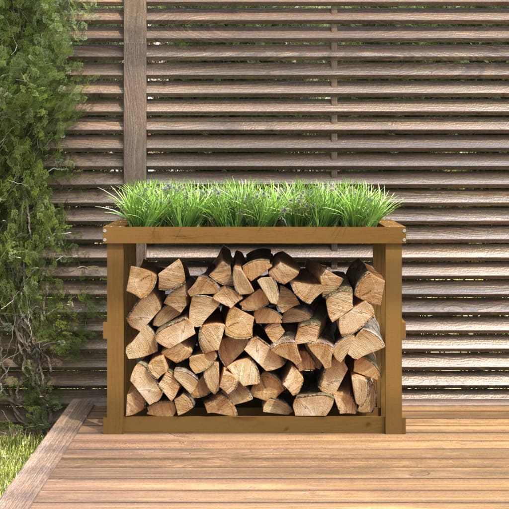 Soporte de bloques de madera Vidaxl 108x52x74 cm de pino sólido marrón
