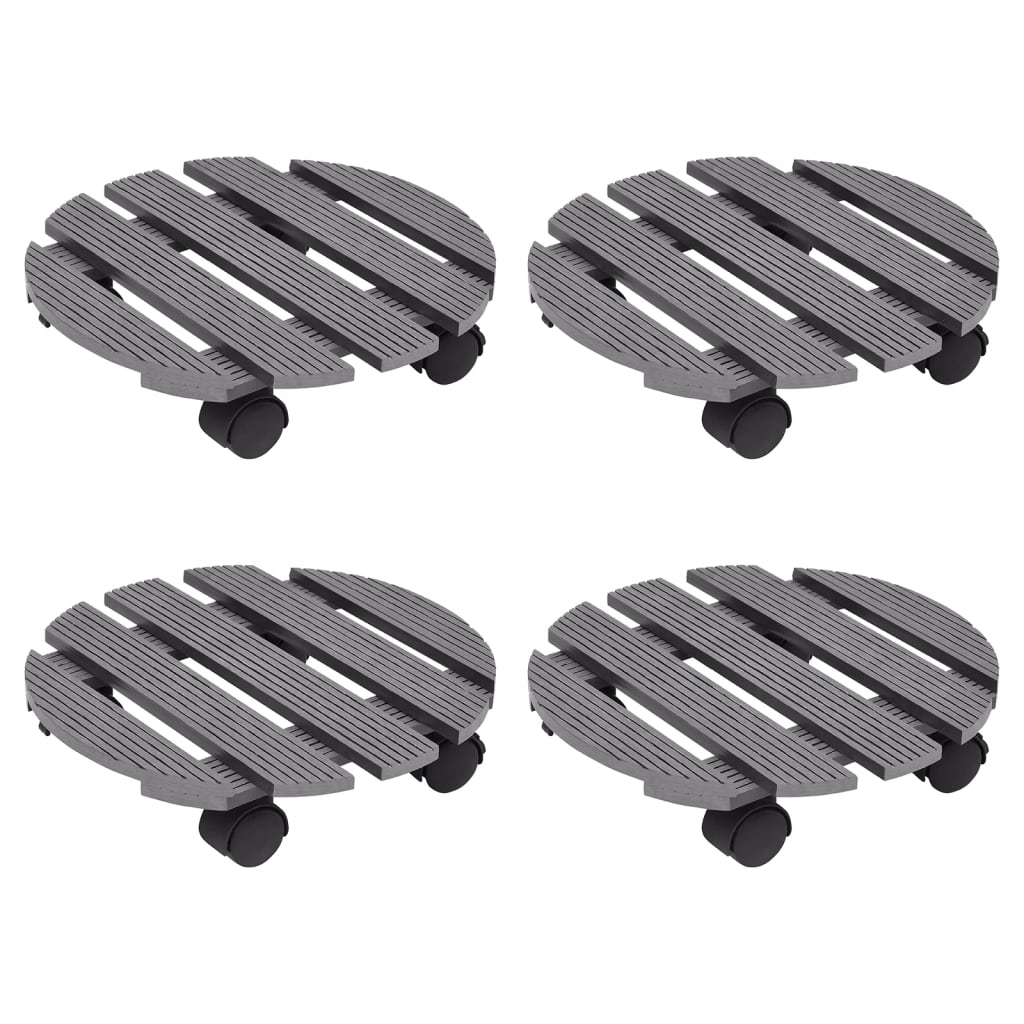 Vidaxl Plant Trolleys 4 pezzi Ø30x7,5 cm HKC Grey