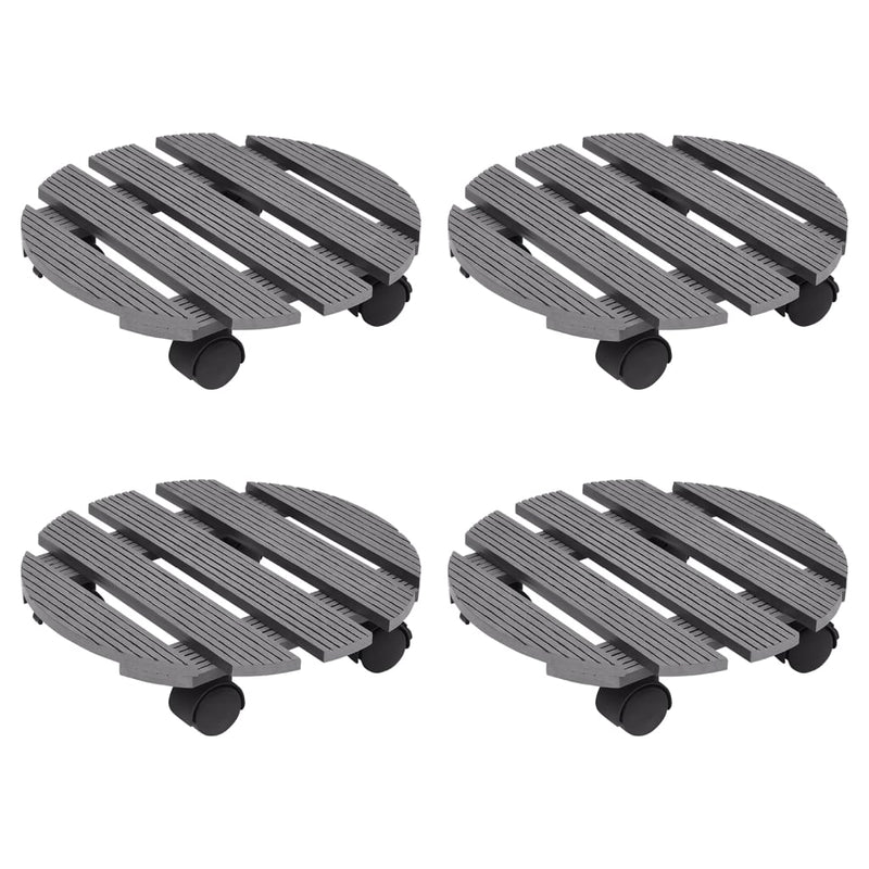 Vidaxl Plant Trolleys 4 pezzi Ø30x7,5 cm HKC Grey
