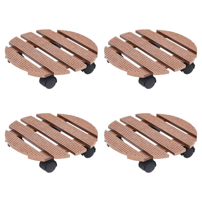 Vidaxl Plant Trolleys 4 pezzi Ø30x7,5 cm HKC Brown