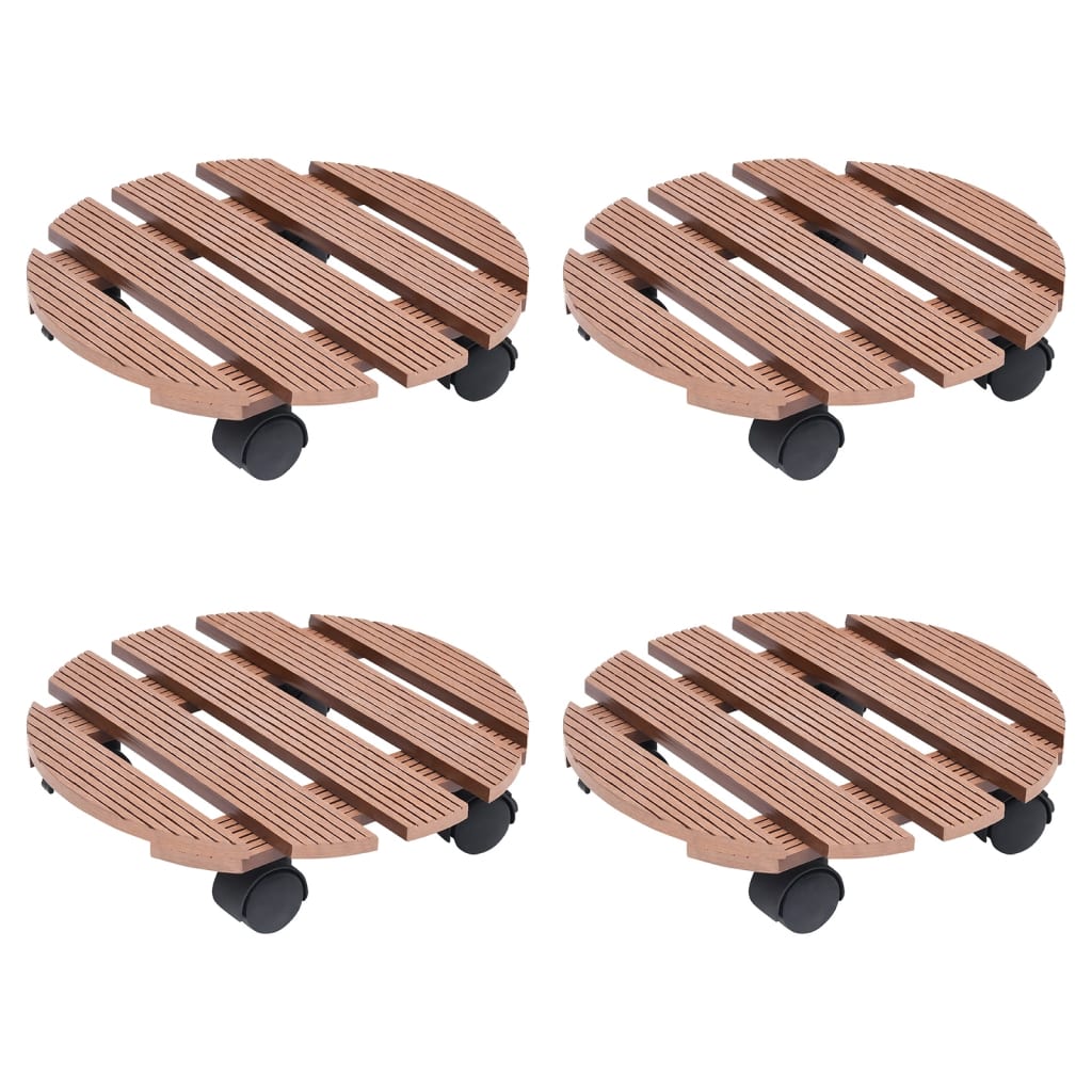 Vidaxl Plant Trolleys 4 pezzi Ø30x7,5 cm HKC Brown