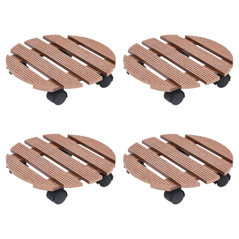 Vidaxl Planty TRolleys 4 PCS Ø30x7.5 cm HKC Brown