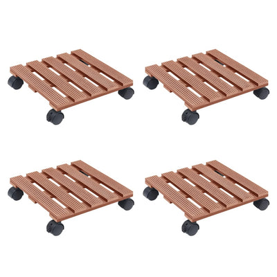 Vidaxl Plant Trolleys 4 St 30x30x7,5 cm HKC Brown