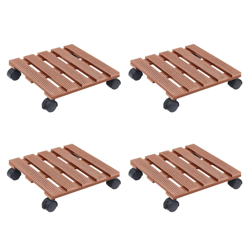 Vidaxl Plant Trolleys 4 St 30x30x7,5 cm HKC Brown