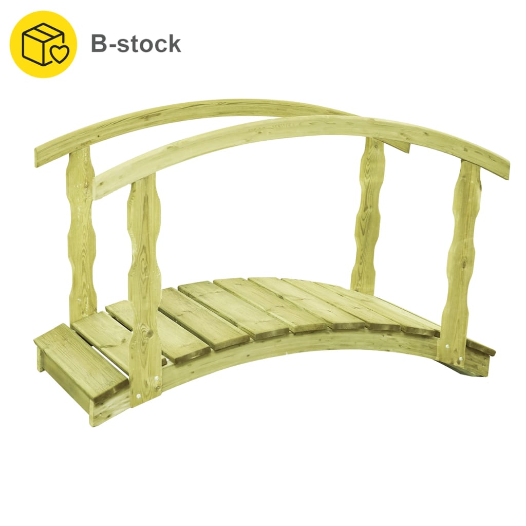 Vidaxl b-stock tuinbrug 170x74x105 cm pino sólido impregnado