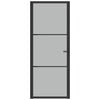 Vidaxl Puerta interior 83x201.5 cm de vidrio mate y negro de aluminio