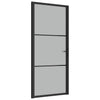 Vidaxl Inner Door 93x201.5 cm de vidrio mate y negro de aluminio