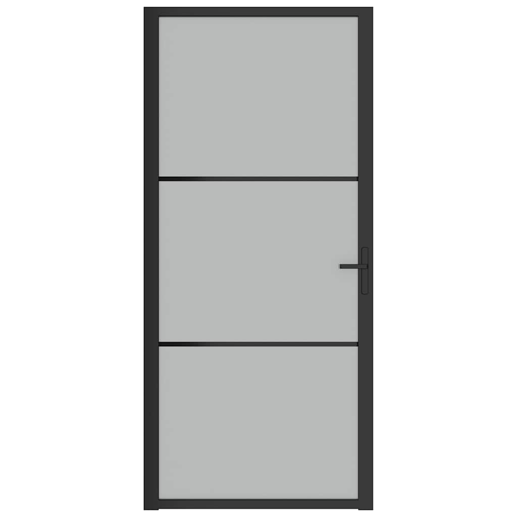 Vidaxl Porta interna 93x201,5 cm vetro Matt e nero in alluminio