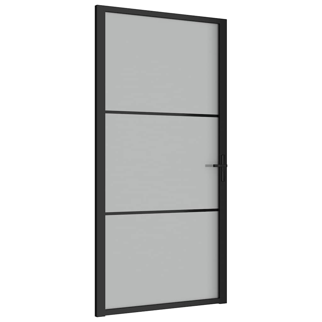 Porta interna Vidaxl 102.5x201.5 cm vetro Matt e nero in alluminio