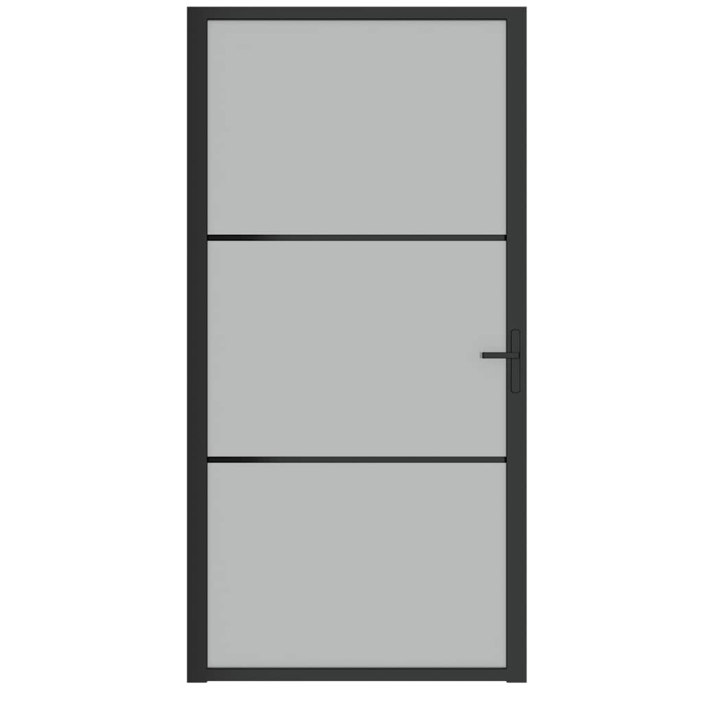 Porta interna Vidaxl 102.5x201.5 cm vetro Matt e nero in alluminio