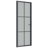 Vidaxl Puerta interior 76x201.5 cm de vidrio mate y negro de aluminio