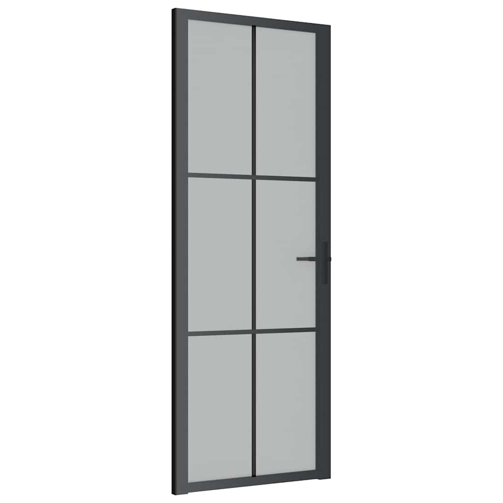Vidaxl Porta interna 76x201,5 cm vetro Matt e nero in alluminio