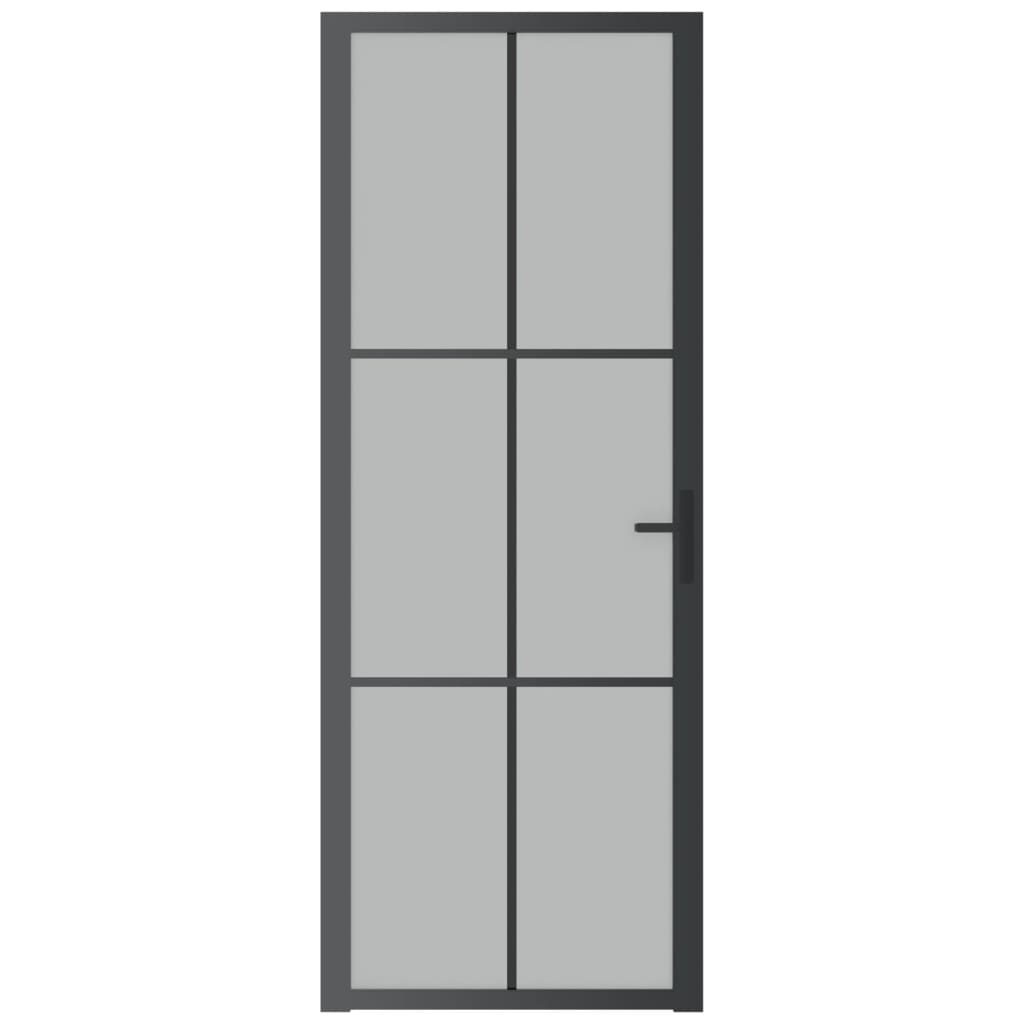 Vidaxl Porta interna 76x201,5 cm vetro Matt e nero in alluminio