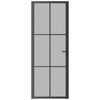 Vidaxl Puerta interior 76x201.5 cm de vidrio mate y negro de aluminio