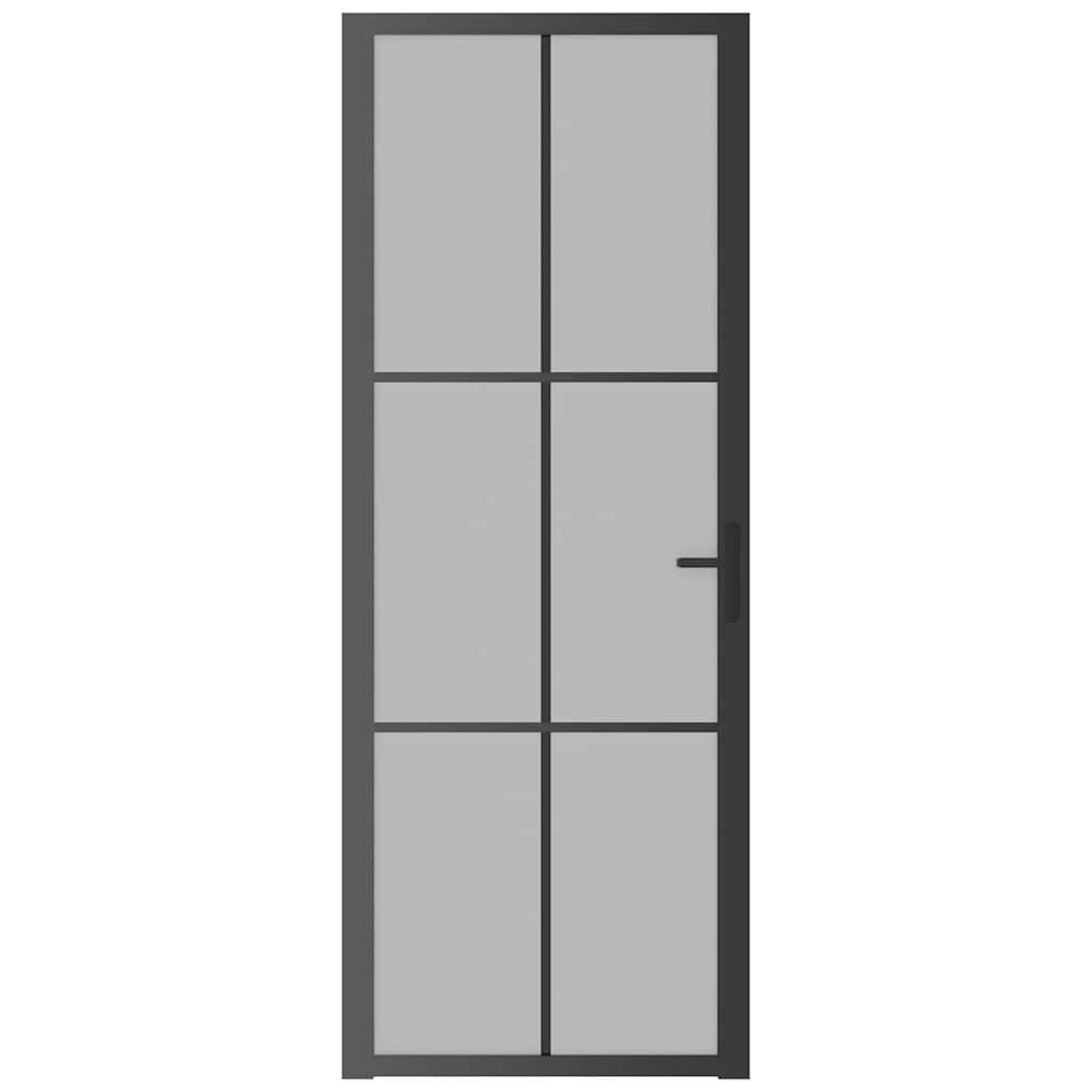 Vidaxl Porta interna 76x201,5 cm vetro Matt e nero in alluminio