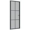 Vidaxl Puerta interior 83x201.5 cm de vidrio mate y negro de aluminio
