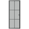 Vidaxl Puerta interior 83x201.5 cm de vidrio mate y negro de aluminio