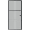 Vidaxl Inner Door 93x201.5 cm de vidrio mate y negro de aluminio