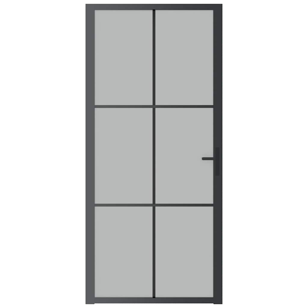 Vidaxl Porta interna 93x201,5 cm vetro Matt e nero in alluminio