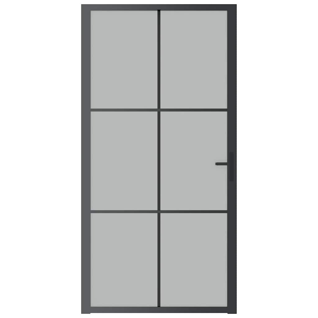Porta interna Vidaxl 102.5x201.5 cm vetro Matt e nero in alluminio