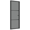 Vidaxl Puerta interior 76x201.5 cm de vidrio ESG y aluminio negro