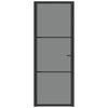 Vidaxl Puerta interior 76x201.5 cm de vidrio ESG y aluminio negro