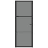 Vidaxl Puerta interior 76x201.5 cm de vidrio ESG y aluminio negro