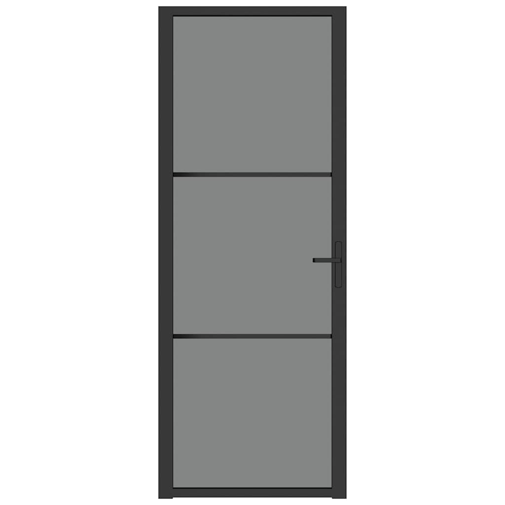 Vidaxl Porta interna 76x201,5 cm ESG vetro e nero in alluminio