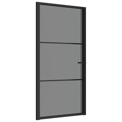VidaXL Binnendeur 102,5x201,5 cm ESG-glas en aluminium zwart