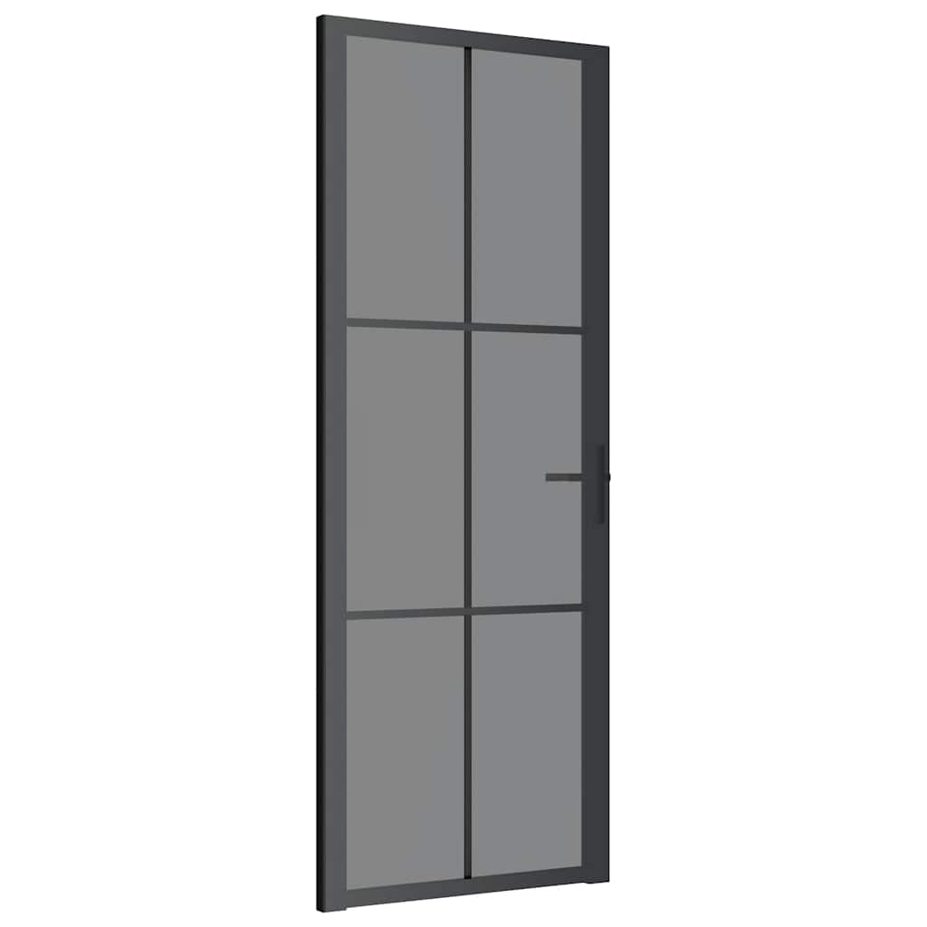 Vidaxl Porta interna 76x201,5 cm ESG vetro e nero in alluminio