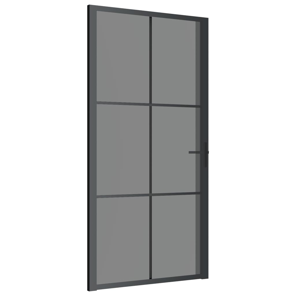 Vidaxl Inner Door 102.5x201.5 cm de vidrio ESG y negro de aluminio