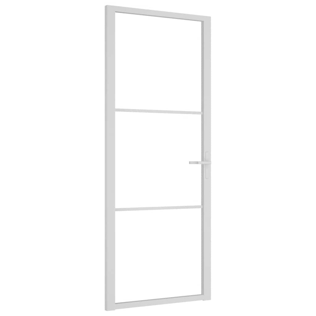 Vidaxl Puerta interior 83x201.5 cm de vidrio ESG y aluminio blanco
