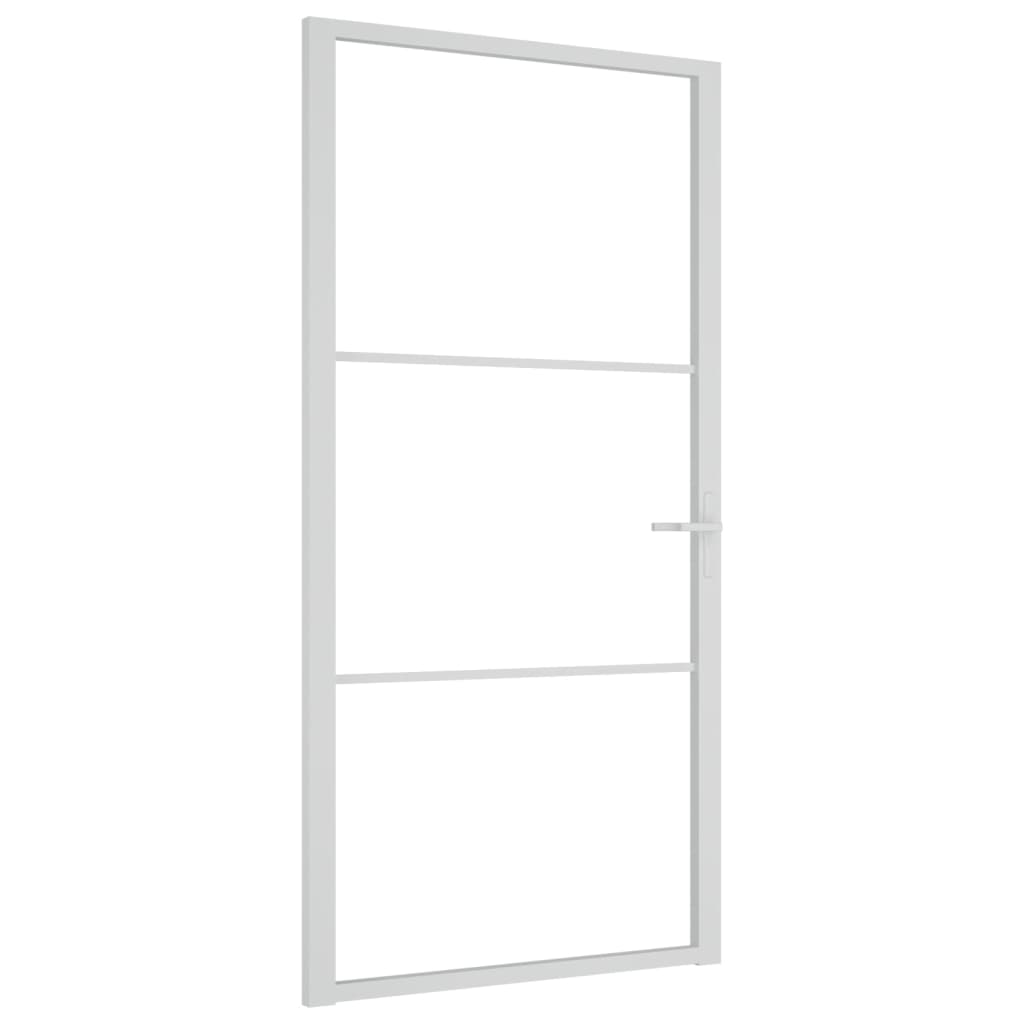 Vidaxl Puerta interior 102.5x201.5 cm de vidrio ESG y aluminio blanco