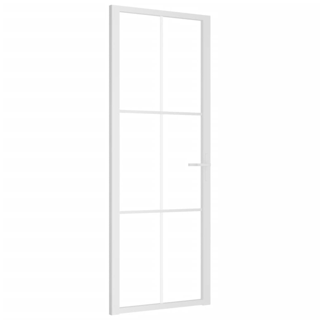 Vidaxl Puerta interior 76x201.5 cm de vidrio ESG y aluminio blanco