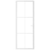 Vidaxl Puerta interior 76x201.5 cm de vidrio ESG y aluminio blanco