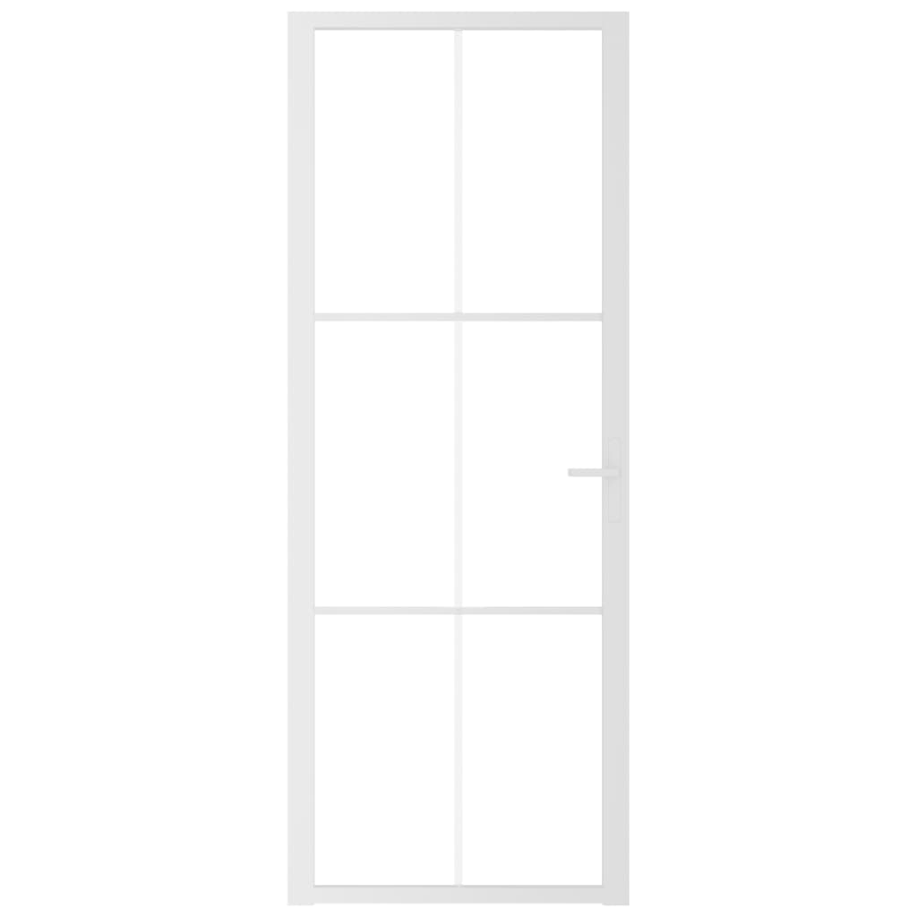 Vidaxl Puerta interior 76x201.5 cm de vidrio ESG y aluminio blanco