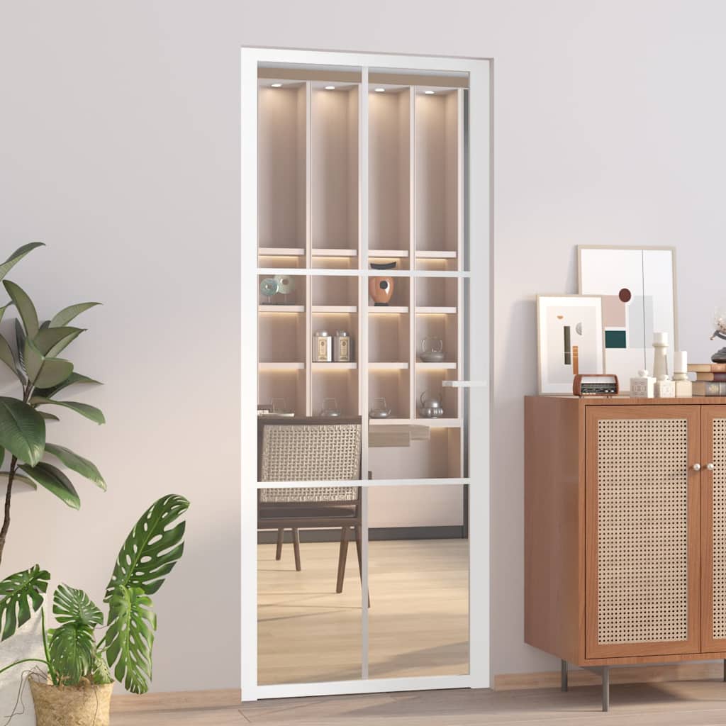 Vidaxl binnendeur 83x201,5 cm esg-glas en aluminium wit