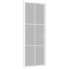 Vidaxl Porta interna 83x201,5 cm vetro Matt e bianco in alluminio