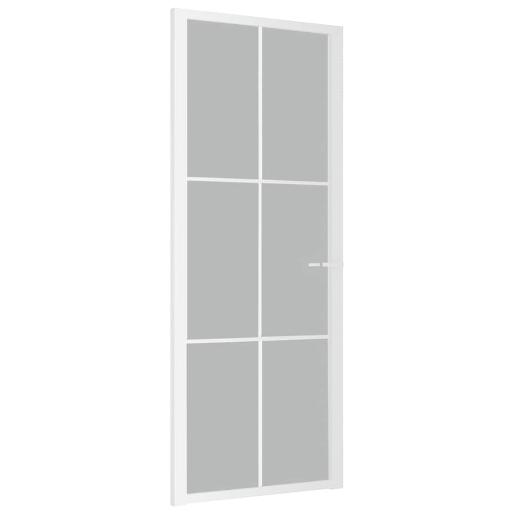 Vidaxl Porta interna 83x201,5 cm vetro Matt e bianco in alluminio
