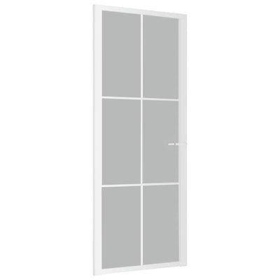 Vidaxl Puerta interior 83x201.5 cm de vidrio mate y blanco de aluminio