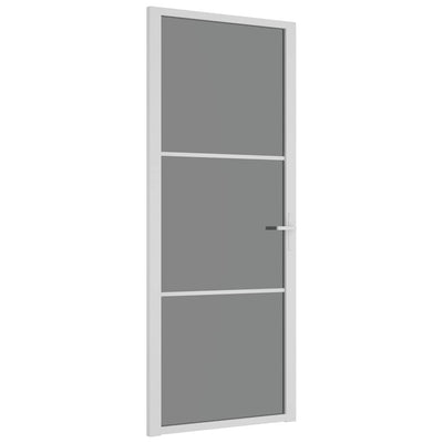 Vidaxl Puerta interior 83x201.5 cm de vidrio ESG y aluminio blanco
