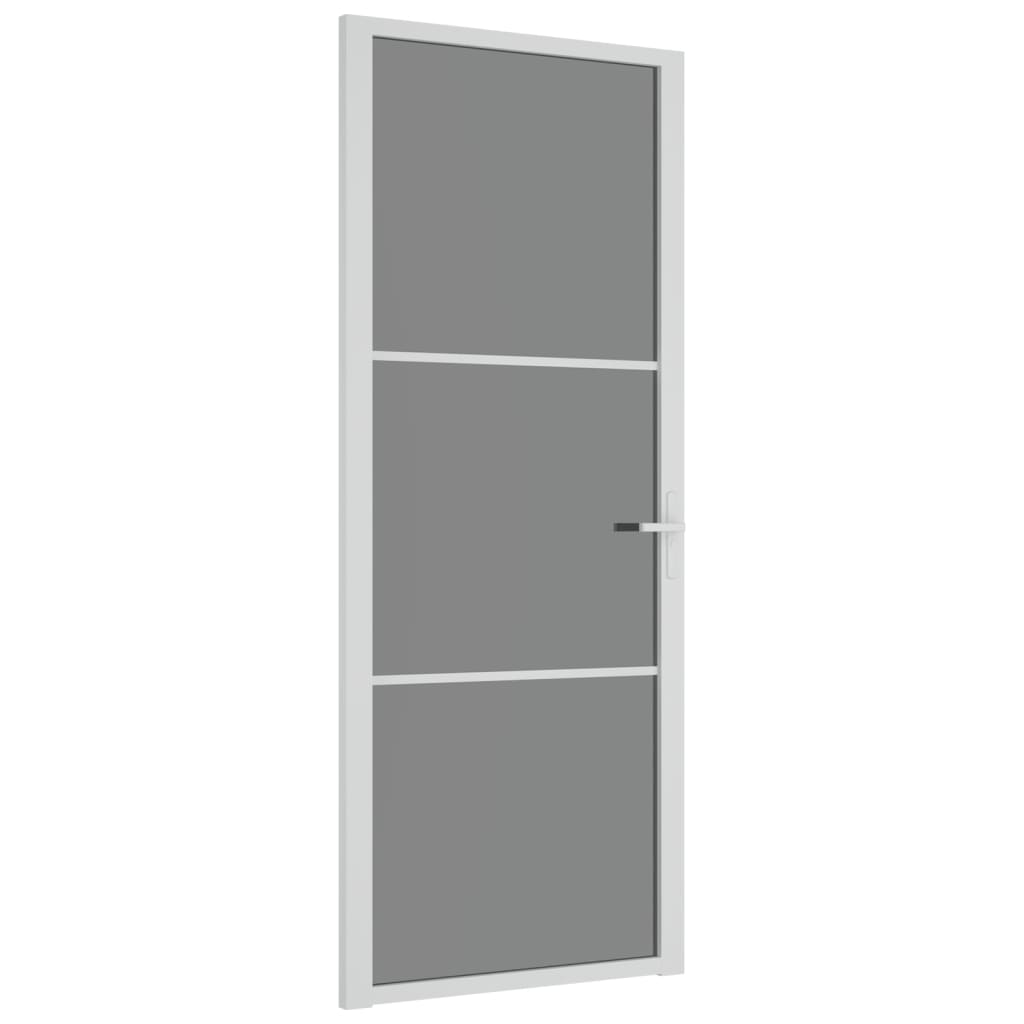 Vidaxl Puerta interior 83x201.5 cm de vidrio ESG y aluminio blanco