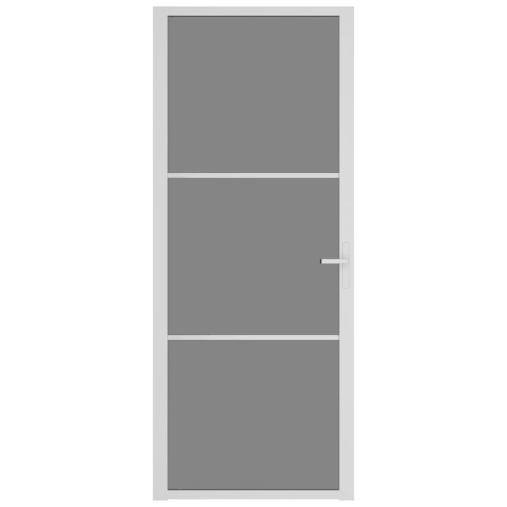 Vidaxl Puerta interior 83x201.5 cm de vidrio ESG y aluminio blanco