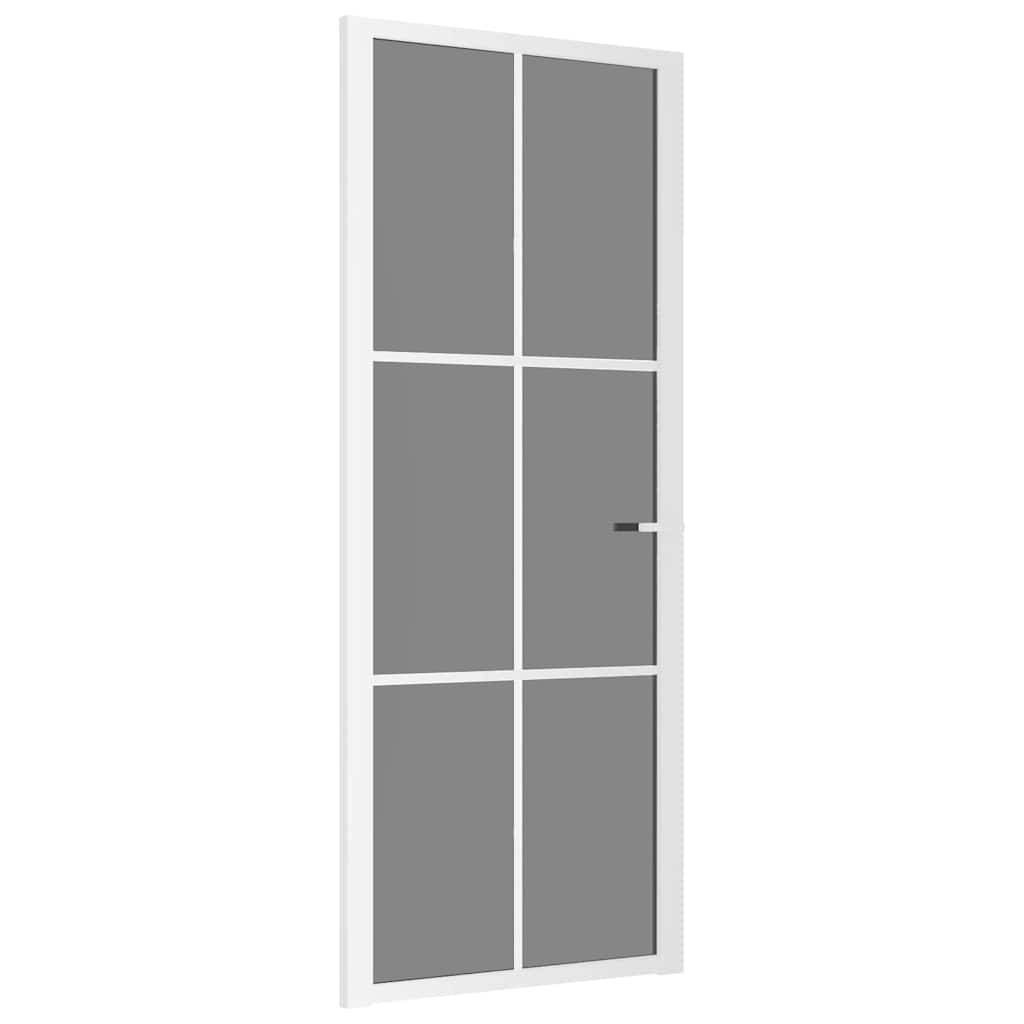 Vidaxl Puerta interior 83x201.5 cm de vidrio ESG y aluminio blanco