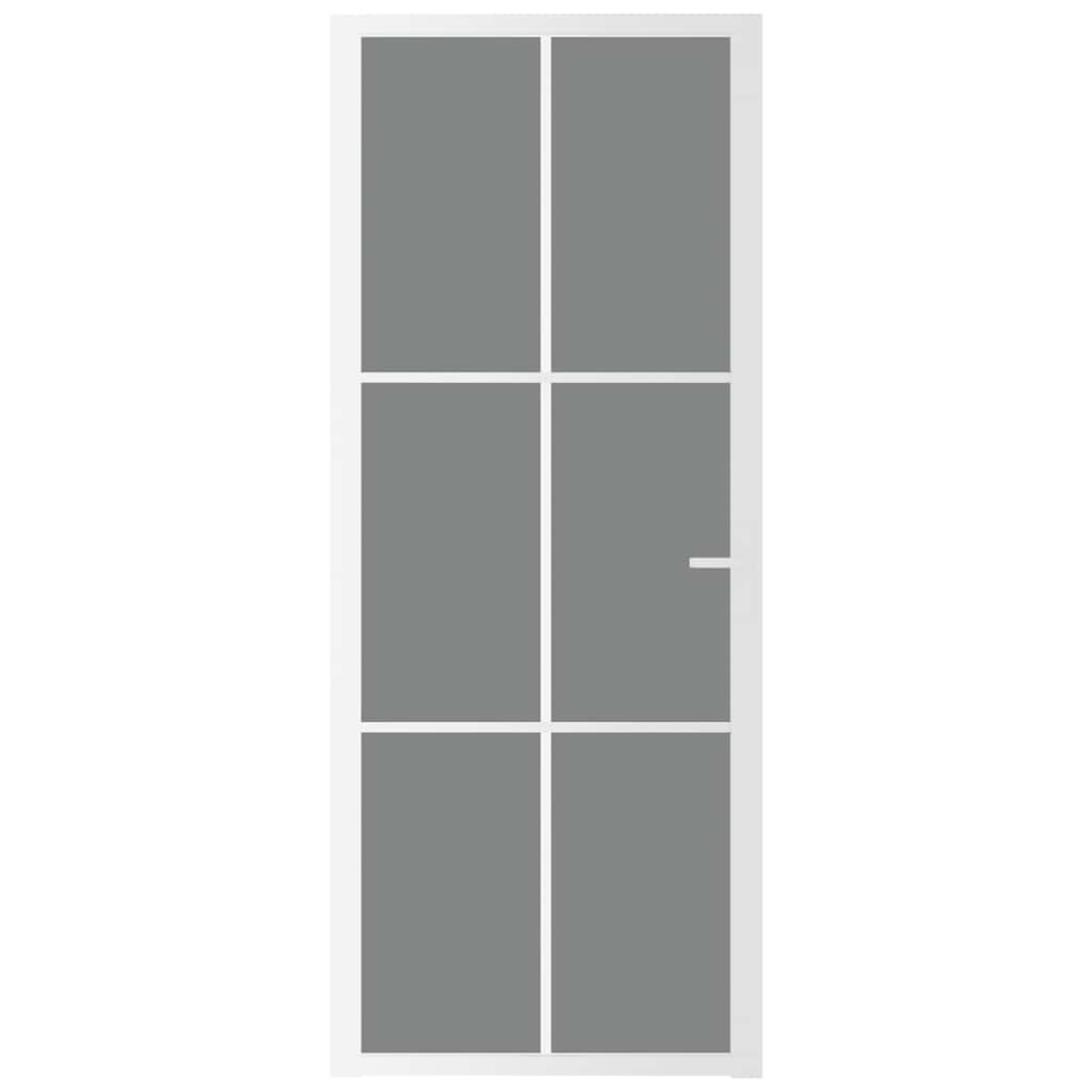 Vidaxl Puerta interior 83x201.5 cm de vidrio ESG y aluminio blanco