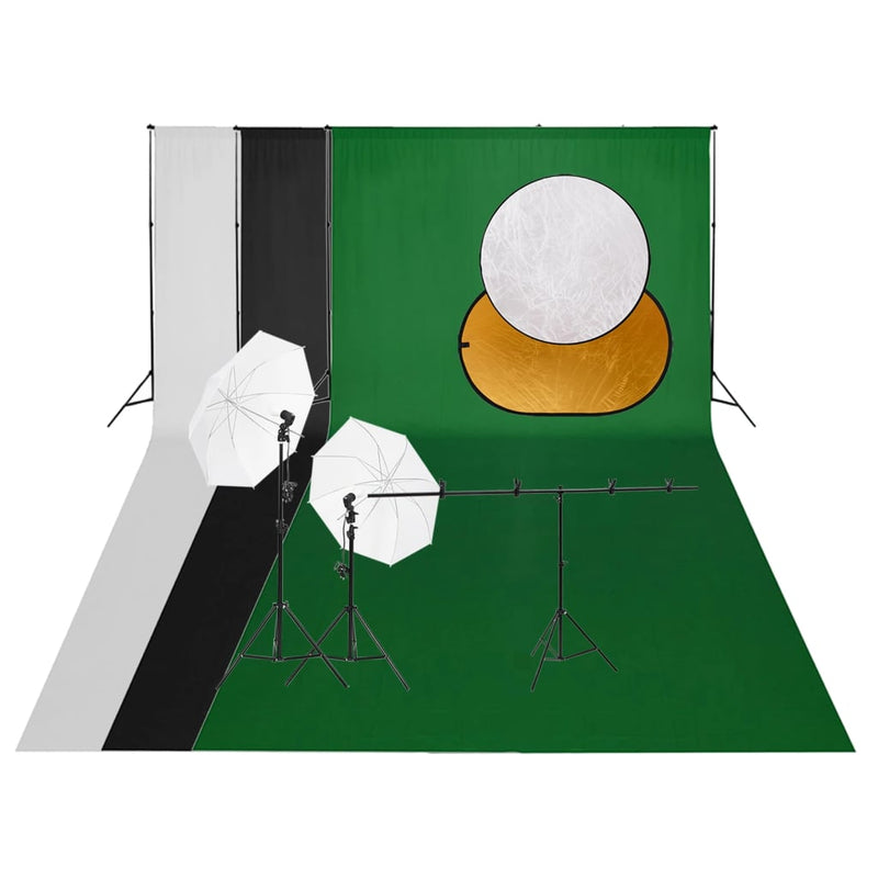 Vidaxl Photo Studio Conjunto con fondo de iluminación y reflector