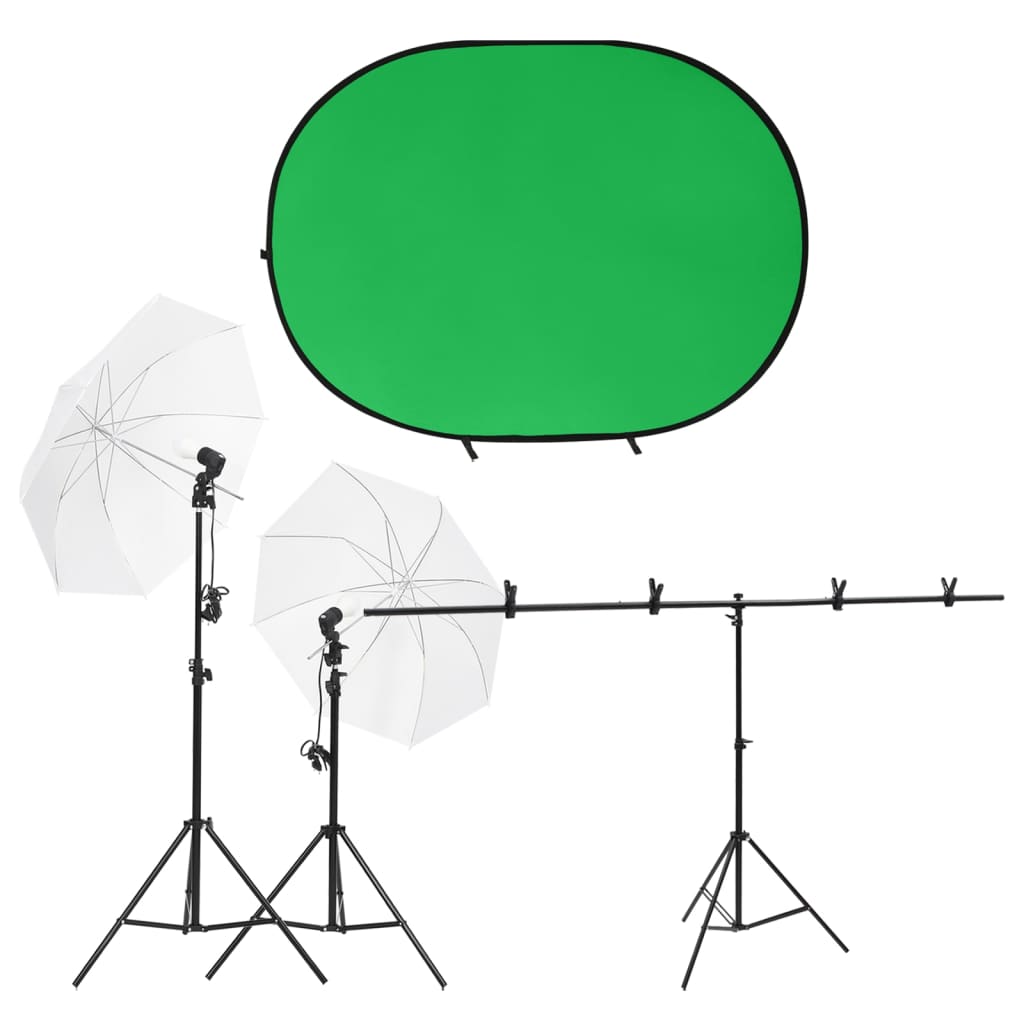 Vidaxl Photo Studio Conjunto con configuración de iluminación y pantalla de fondo