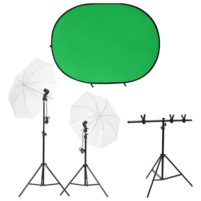 Vidaxl Photo Studio Conjunto con configuración de iluminación y pantalla de fondo